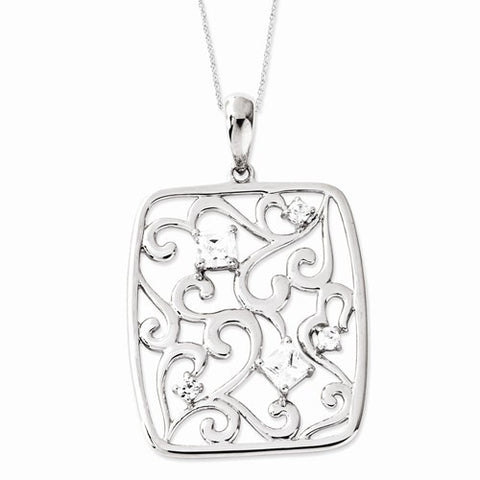 Sterling Silver CZ Secret Of Friendship Necklace