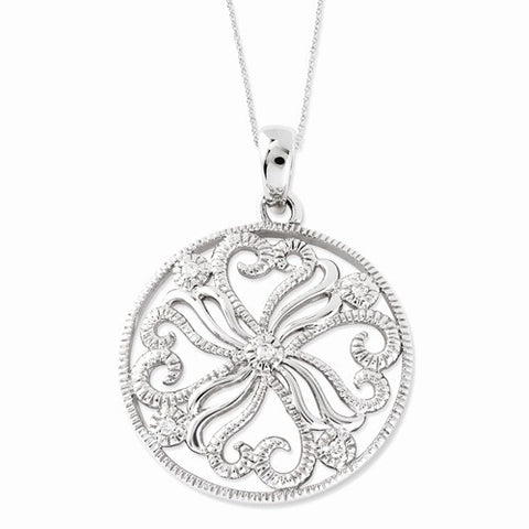 Sterling Silver CZ Kindred Spirit Swirls Necklace