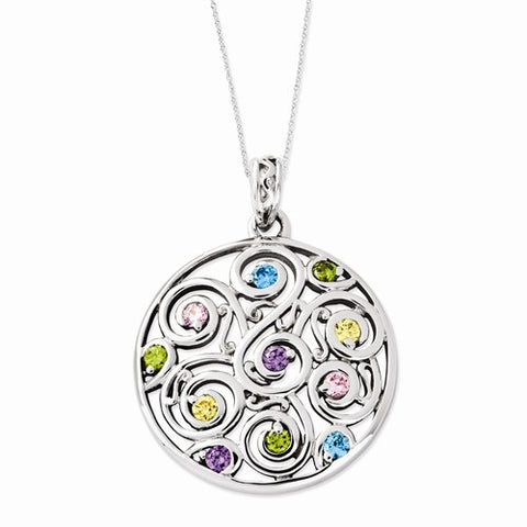 Sterling Silver CZ Kaleidoscope Of Wishes Necklace