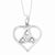 Sterling Silver CZ Three R'S Of Purity Heart Necklace