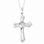 Sterling Silver Antiqued Abide Him Cross Necklace