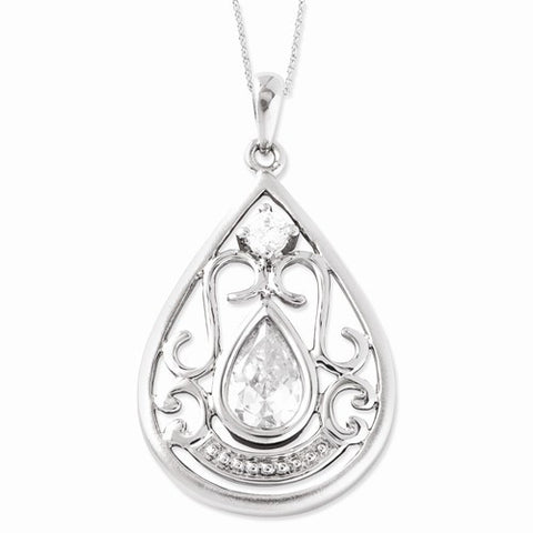 Sterling Silver CZ Loving MemoryNecklace