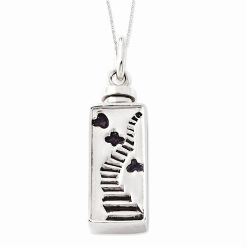 Sterling Silver Enameled Stairway To Heaven Ash Holder Necklace