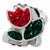 Sterling Silver Red & Green Crystal Flower Bead Charm hide-image