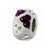 White & Purple Crystal Charm Bead in Sterling Silver