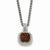 14K Yellow Gold and Silver and Black Rhodium Garnet Necklace