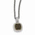 14K Yellow Gold and Silver and Black Rhodium Smokey Quartz Necklace