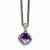 14K Yellow Gold and Silver Antiqued Amethyst Necklace