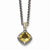 14K Yellow Gold and Silver Antiqued Citrine Necklace