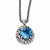 14K Yellow Gold and Silver Blue Topaz Necklace