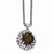 14K Yellow Gold and Silver Smokey Quartz Necklace