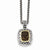 14K Yellow Gold and Silver Antiqued Smoky Quartz Necklace