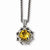 14K Yellow Gold and Silver Antiqued Citrine and Diamond Necklace