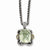 14K Yellow Gold and Silver Antiqued Green Quartz and Diamond Necklace