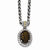 14K Yellow Gold and Silver Antiqued Smokey Quartz Necklace