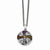 Sterling Silver with Black Rhodium Multi Gemstone Necklace