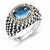 Sterling Silver w/14k Yellow Gold Antiqued Blue Topaz Ring