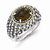 Sterling Silver w/14k Yellow Gold Antiqued Smokey Quartz Ring