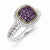 Sterling Silver w/14k Yellow Gold and Black Rhodium Amethyst Ring