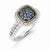 Sterling Silver w/14k Yellow Gold and Black Rhodium Blue Topaz Ring