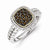 Sterling Silver w/14k Yellow Gold and Black Rhodium Smokey Quartz Ring