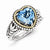 Sterling Silver w/14k Yellow Gold Antiqued Blue Topaz Heart Ring