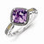 Sterling Silver w/14k Yellow Gold Antiqued Amethyst Ring