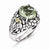 Sterling Silver w/14k Yellow Gold Green Quartz Ring