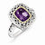 Sterling Silver w/14k Yellow Gold Antiqued Amethyst Ring