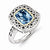 Sterling Silver w/14k Yellow Gold Antiqued Blue Topaz Ring