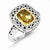 Sterling Silver w/14k Yellow Gold Antiqued Citrine Ring