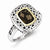 Sterling Silver w/14k Yellow Gold Antiqued Smokey Quartz Ring