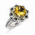 Sterling Silver w/14k Yellow Gold Antiqued Citrine and Diamond Ring