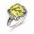 Sterling Silver w/14k Yellow Gold Antiqued Lemon Quartz and Diamond Ring