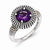 Sterling Silver w/14k Yellow Gold Antiqued Amethyst Ring