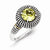 Sterling Silver w/14k Yellow Gold Antiqued Lemon Quartz Ring