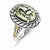 Sterling Silver w/14k Yellow Gold Antiqued Green Quartz Ring