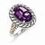 Sterling Silver w/14k Yellow Gold Antiqued Amethyst Ring