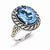 Sterling Silver w/14k Yellow Gold Antiqued Blue Topaz Ring