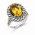 Sterling Silver w/14k Yellow Gold Antiqued Citrine Ring