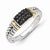 Sterling Silver w/14k Yellow Gold Antiqued Black Diamond Ring