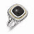 Sterling Silver w/14k Yellow Gold Cabochon Onyx Ring