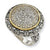 Sterling Silver w/14k Yellow Gold Diamond Ring