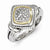 Sterling Silver w/14k Yellow Gold Diamond Ring