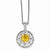 14K Yellow Gold and Silver Citrine & Diamond Necklace