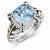 Sterling Silver w/14k Yellow Gold Sky Blue Topaz & Diamond Ring