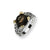 Sterling Silver w/14k Yellow Gold 10mm Smokey Quartz and Diamond Ring