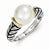 Sterling Silver w/14k Yellow Gold 10mm Button Freshwater Cultured Pearl Ring