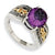 Sterling Silver w/14k Yellow Gold 3.30Amethyst Ring