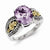 Sterling Silver w/14k Yellow Gold 3.30Pink Amethyst Ring